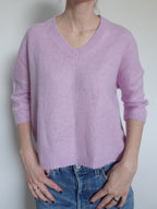 Lila gyapjú-kasmír pulcsi