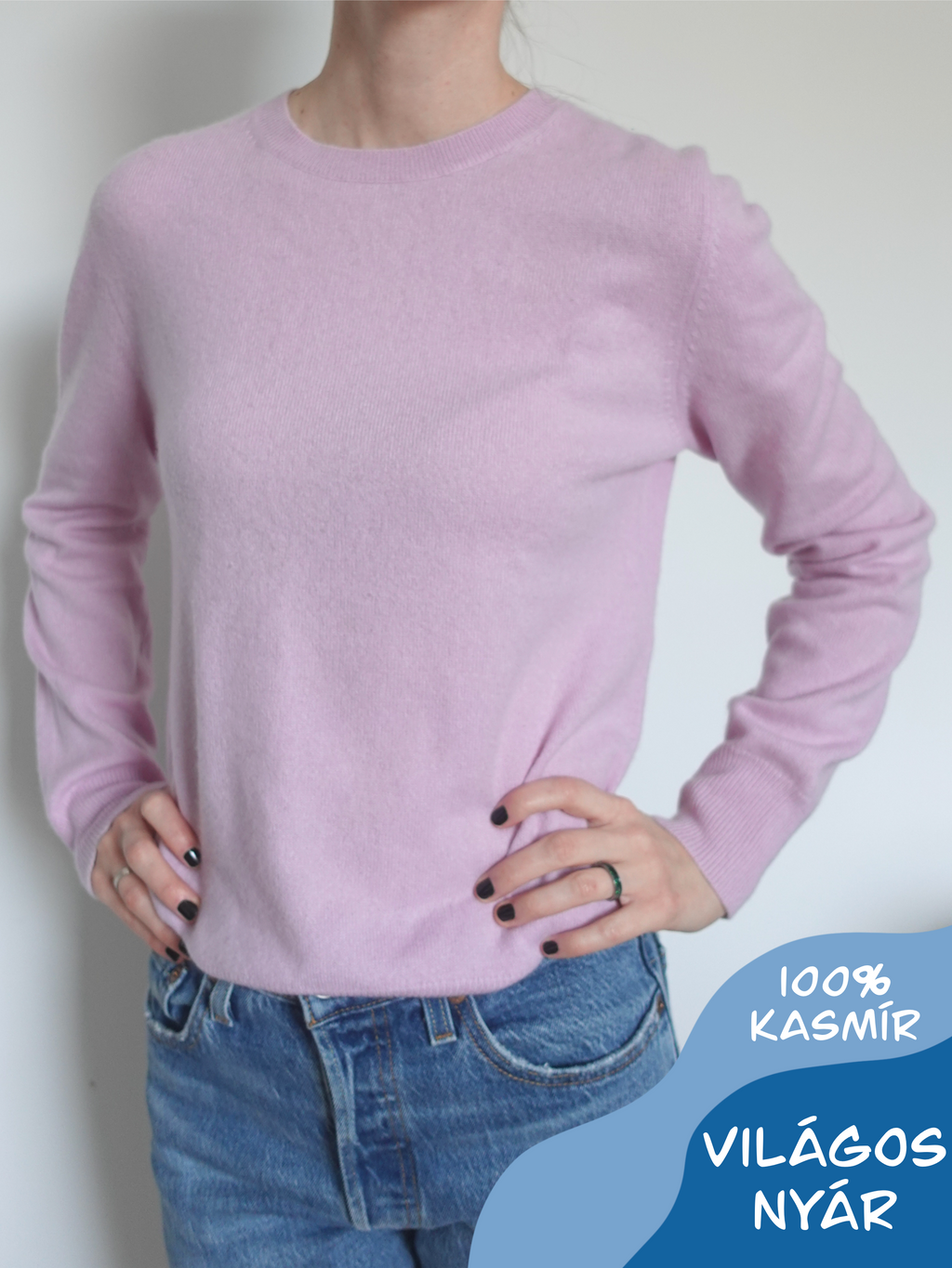 Lilás rózsaszín kasmír pulcsi