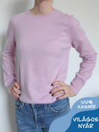 Lilás rózsaszín kasmír pulcsi