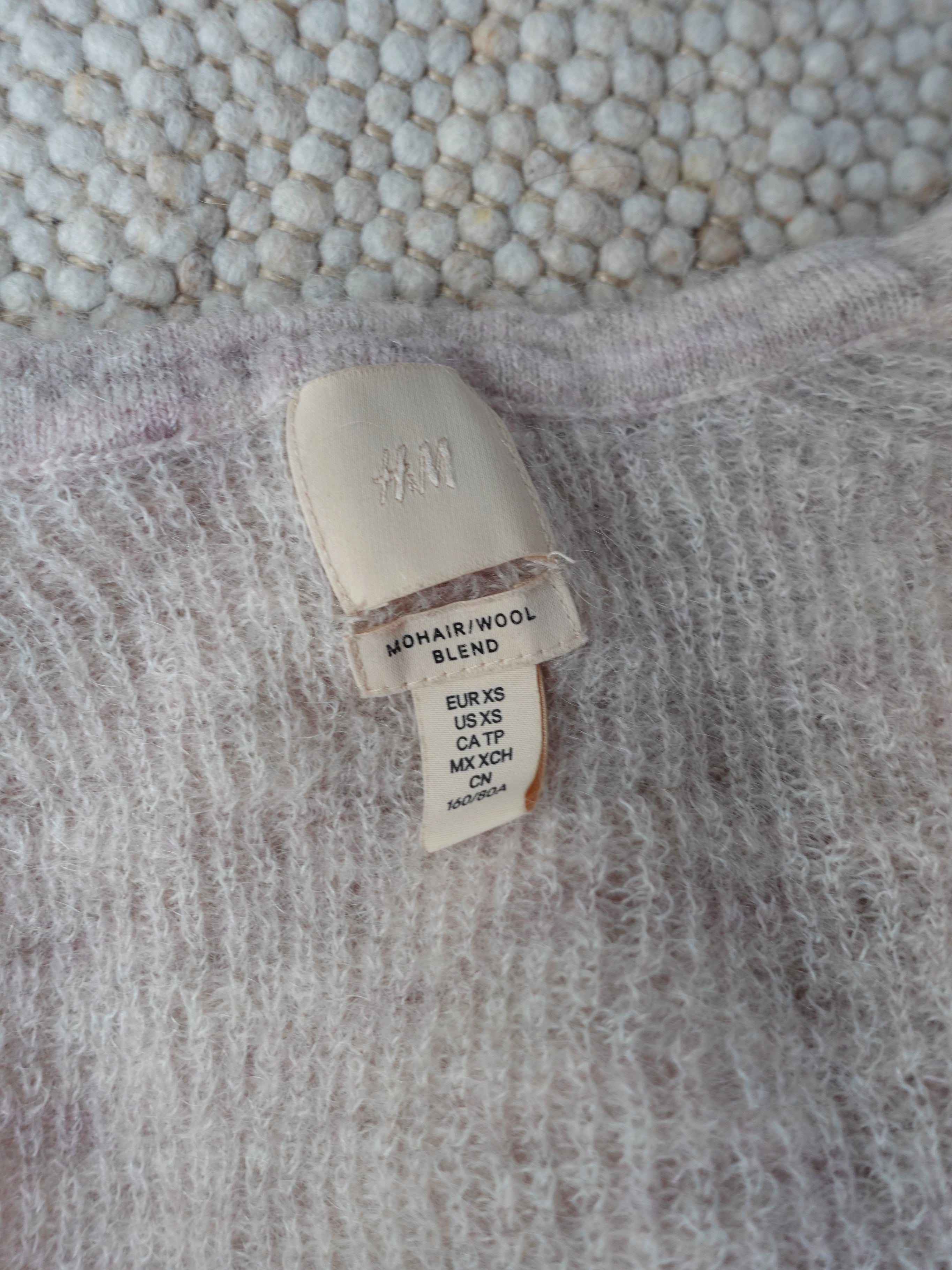 Bézs moher gyapjú keverék pulcsi